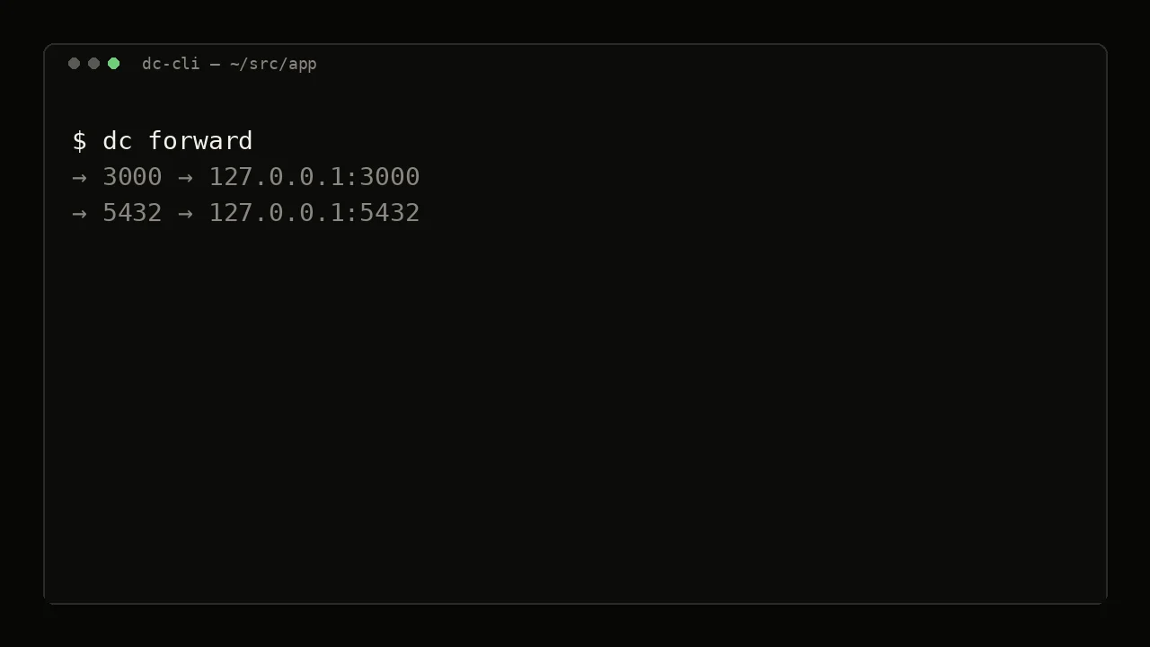 Terminal recording of dc forward