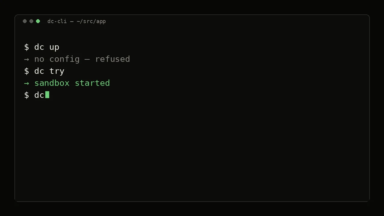 Terminal recording of dc try